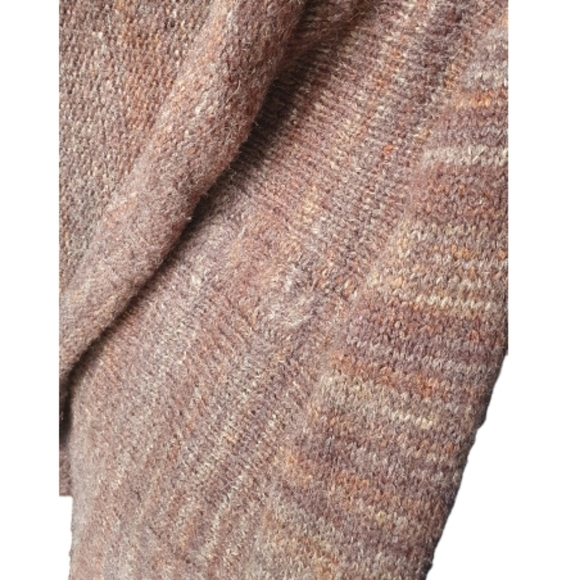RUBY RD Open Front Chunky Cardigan Sweater Wool Blend Neutral Brown Womens Sz L - Picture 5 of 9